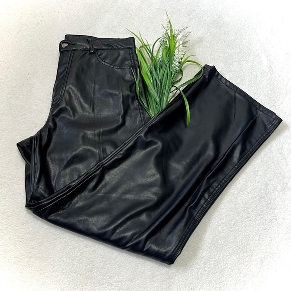 Garage Pants - GARAGE Wide Leg Vegan Leather Pants - Medium (29")